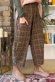Heritage Needlecord Plaid Relaxed Barrel Pant Khaki & Camel
